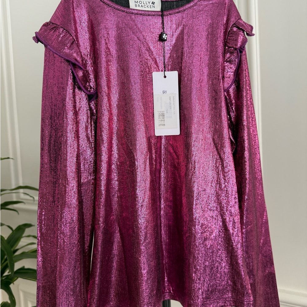 MOLLY BRACKEN- Kids Metallic Pink Top